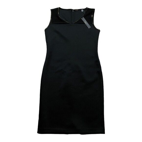T Tahari Womens Dress sz S new nwt $98 Black Illusion Studded Scuba Stretch o507 - Picture 1 of 12